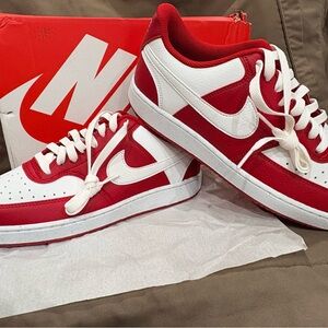 Nike Men's Crimson and White Sneakers